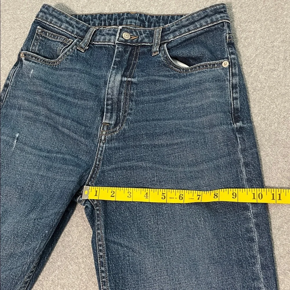 Highrise Bootcut Jeans Size 8 Mom Raw Hem Stretch Denim Boho